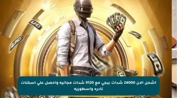 اشحن الآن 24000 شدات ببجي مع 9120 شدات مجانية واحصل على أسكنات نادرة وأسطورية